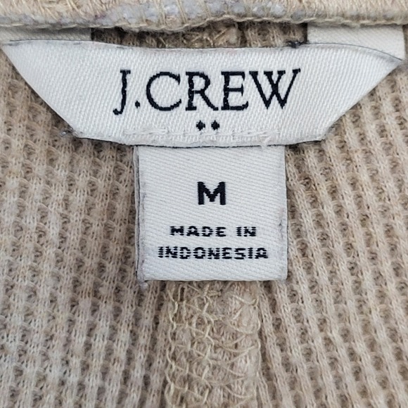 J.Crew Womens Waffle Knit Jogger Pants Beige Heather Thermal Lounge Medium - Picture 5 of 9